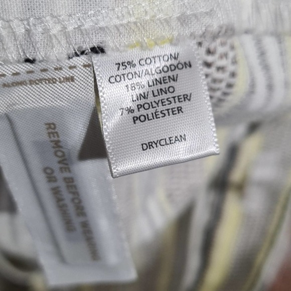 Loft Striped Yellow White Black Shorts Size 6 - Picture 4 of 6